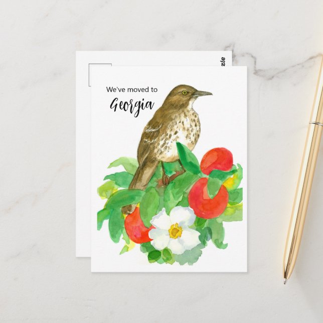 Bewegung der Ankündigung Georgia Pfirsiche Cheroke Postkarte (Vorderseite/Rückseite Beispiel)