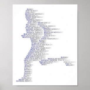 Bewegung eines laufenden Mannes mit Geschwindigkei Poster