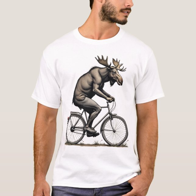 Bewegung Elch - Quirky Bicycle T - Shirt 4 (Vorderseite)