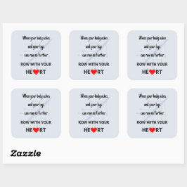 Bewegung mit Herzmotivation Quadratischer Aufkleber