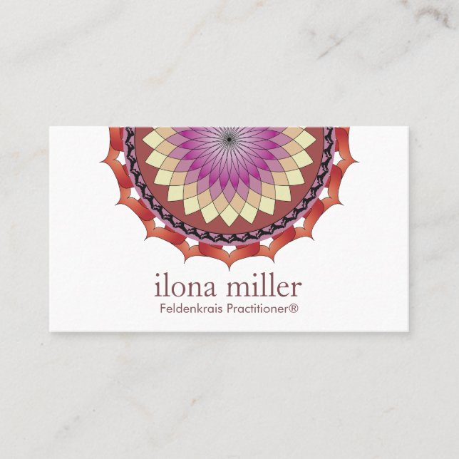 Bewegungs-Mandala-Visitenkarte |, das im Herbst Visitenkarte (Vorderseite)