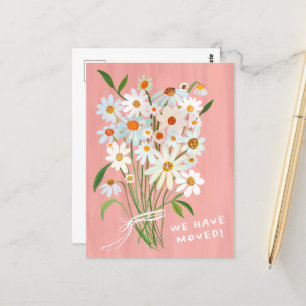 BEWEGUNGSANKÜNDIGUNG Niedliche Daisy Bouquet handb Postkarte