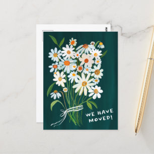 BEWEGUNGSANKÜNDIGUNG Niedliche Daisy Bouquet handb Postkarte