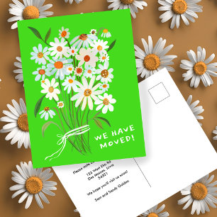 BEWEGUNGSANKÜNDIGUNG Niedliche Daisy Bouquet handb Postkarte