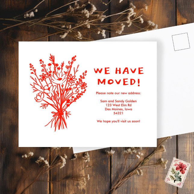 BEWEGUNGSANKÜNDIGUNG Wildblume Bouquet Niedlich Do Postkarte (Von Creator hochgeladen)