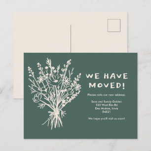 BEWEGUNGSANKÜNDIGUNG Wildblume Bouquet Niedlich Do Postkarte
