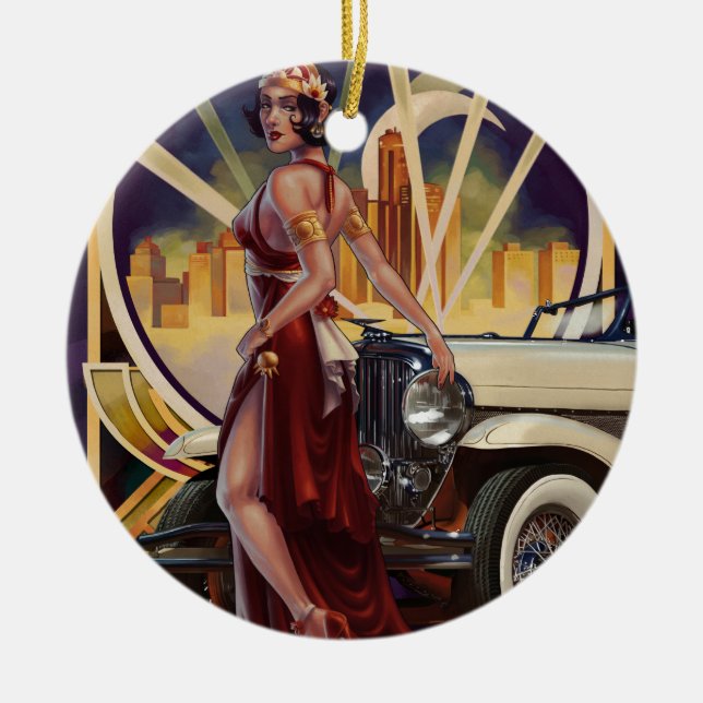 Bewegungsstadt Detroits, Michigan | Keramikornament (Vorne)