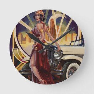 Bewegungsstadt Detroits, Michigan   Runde Wanduhr