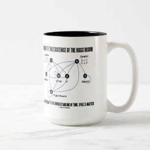 Beweis des Bestehens des Higgs Boson Zweifarbige Tasse