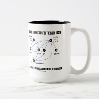 Beweis des Bestehens des Higgs Boson Zweifarbige Tasse