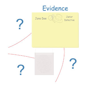 Beweisboard zur Lösung von Kriminalfällen Post-it Klebezettel