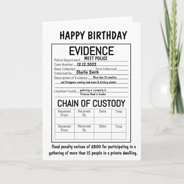 BEWEISEKARTE KARTE (Vorderseite)