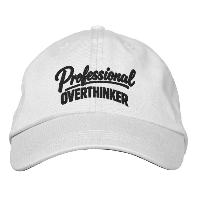 Bewerblicher Überdenker Lustiger Humor Bestickte Baseballkappe (Vorderseite)