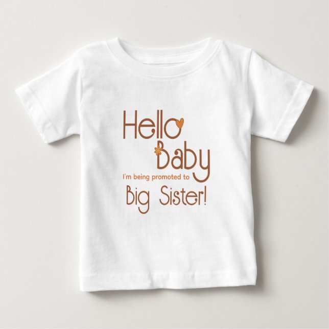 Bewerbung für Big Sister Hello Baby Retro T-shirt (Vorderseite)