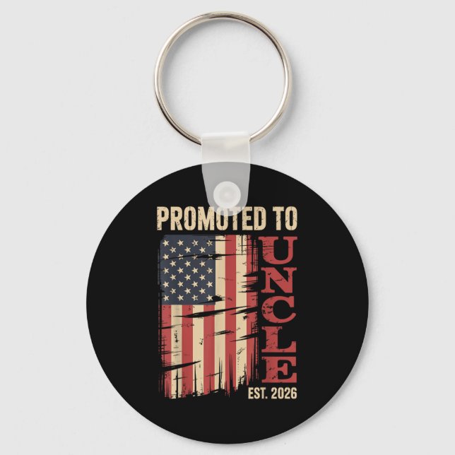 Bewerbung für den Onkel Est.2026 Neuer Familienmit Schlüsselanhänger (Vorderseite)