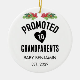 Bewerbung für Großeltern Personalisierter Babyname Keramik Ornament