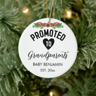 Bewerbung für Großeltern Personalisierter Babyname Keramik Ornament