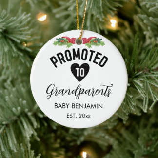 Bewerbung für Großeltern Personalisierter Babyname Keramik Ornament