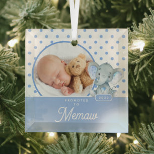 Bewerbung für Memaw Baby Boy Foto Ornament Aus Glas