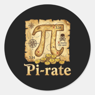Bewerte Piratentag 314 Mathe Mathe Pi-Pun Männer J Runder Aufkleber