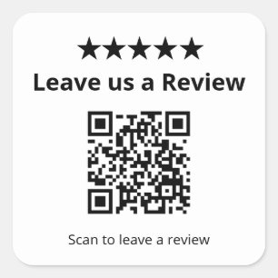 Bewerten Sie uns QR-Code Kundenbewertung Quadratischer Aufkleber