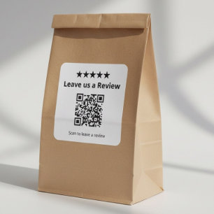 Bewerten Sie uns QR-Code   Kundenbewertung  Quadratischer Aufkleber