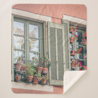 BEWERTETE BLUME IN VASE NEAR FENSTER SHERPADECKE