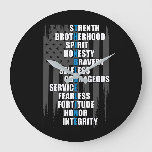 Bewertung der Polizei für die Strafverfolgungsflag Große Wanduhr (Vorderseite)