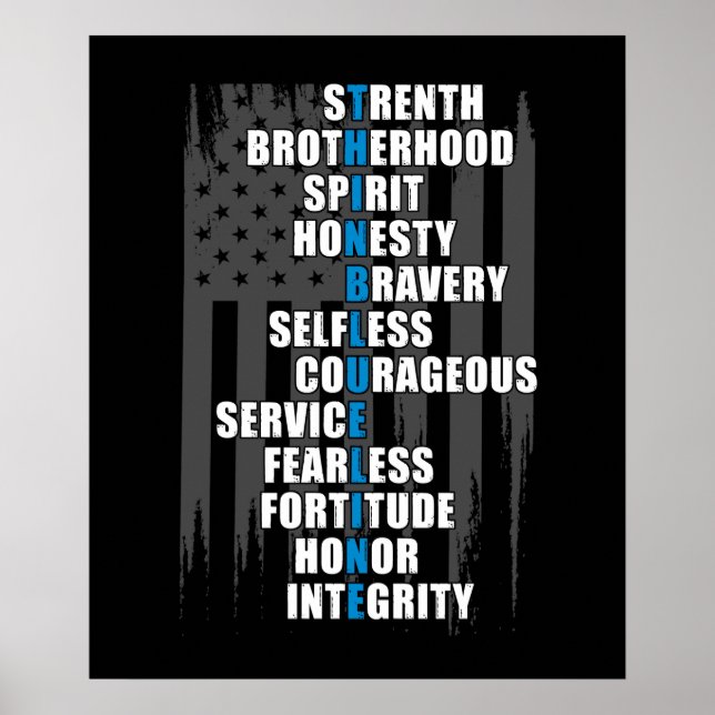 Bewertung der Polizei für die Strafverfolgungsflag Poster (Vorne)