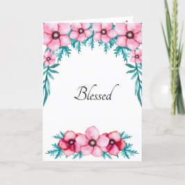 Bewertung der Wasserfarbenpositionen in Rosa Dankeskarte