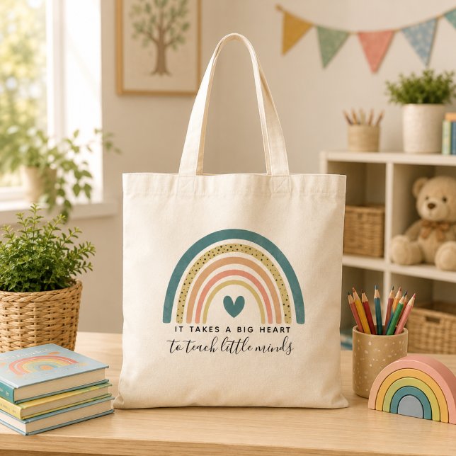 Bewertung der Wasserfarbenprägung Tragetasche (Watercolor Rainbow Teacher Appreciation Tote Bag)