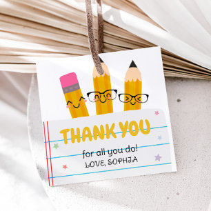 Bewertung des Schulstiftlehrers Thankyou Square Geschenkanhänger
