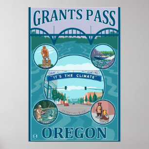 Bewilligungs-Durchlauf, OregonScenic Reise-Plakat Poster