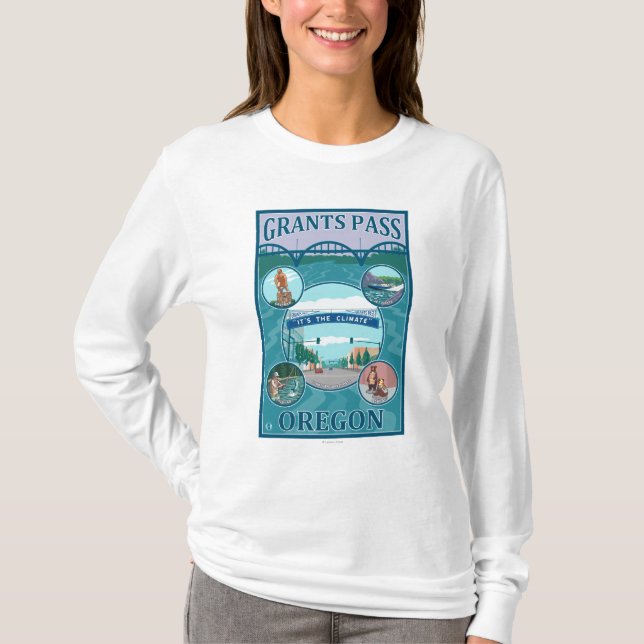 Bewilligungs-Durchlauf, OregonScenic Reise-Plakat T-Shirt (Vorderseite)