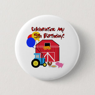 Bewirtschaften Sie 5. Geburtstag Button