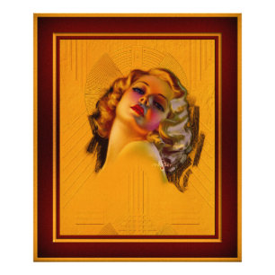 Bewitching Eyes Art Deco Porträt von Zoe Mozert Fotodruck