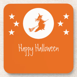 Bewitching Halloween Coaster Set, Orange Getränkeuntersetzer