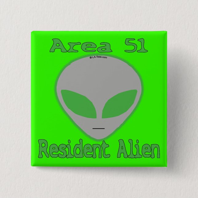 Bewohner-alien des Bereichs-51 Button (Vorderseite)