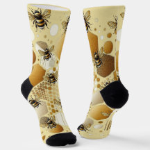 Bewohnte Biene auf Honeycomb: Hexagons und Kreise