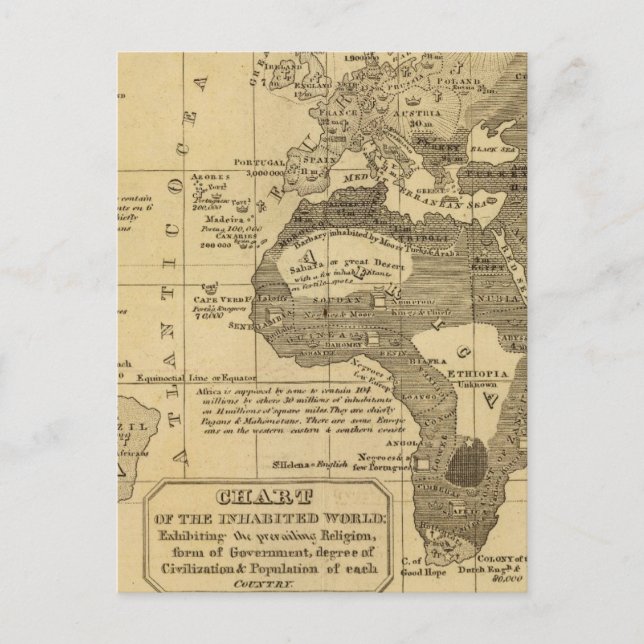 Bewohnte Welt Postkarte (Vorderseite)