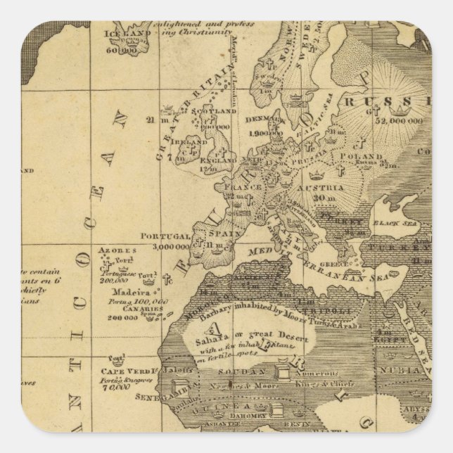 Bewohnte Welt Quadratischer Aufkleber (Vorderseite)