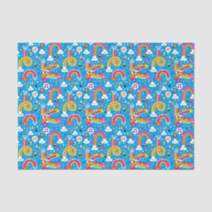 bewölkt Regenbogenregentropfen-Herzmuster Seidenpapier