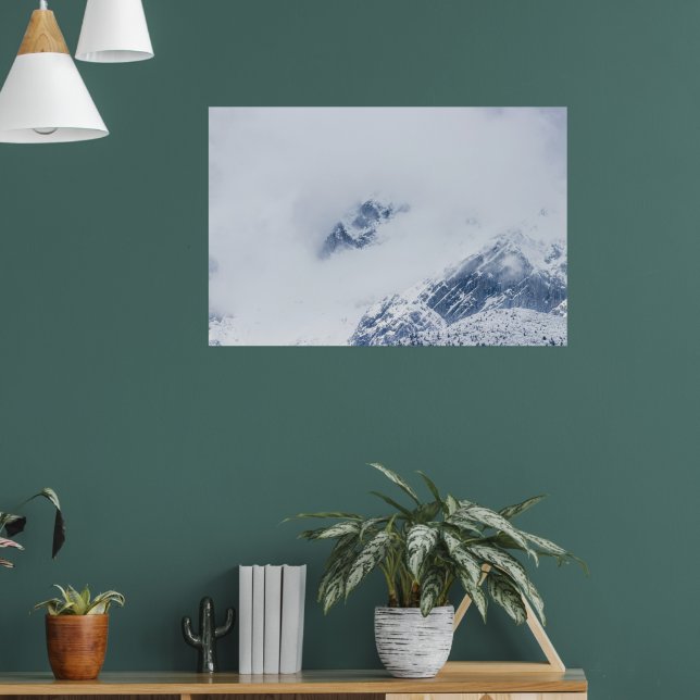 Bewölkte Berge Poster (Wohnzimmer 1)