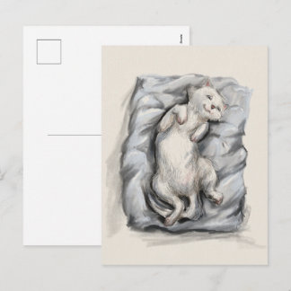 Bewölkte Katze - Gemütliche Herbstferien-Postkarte Feiertagspostkarte