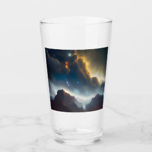 bewölkte Landschaft Glas