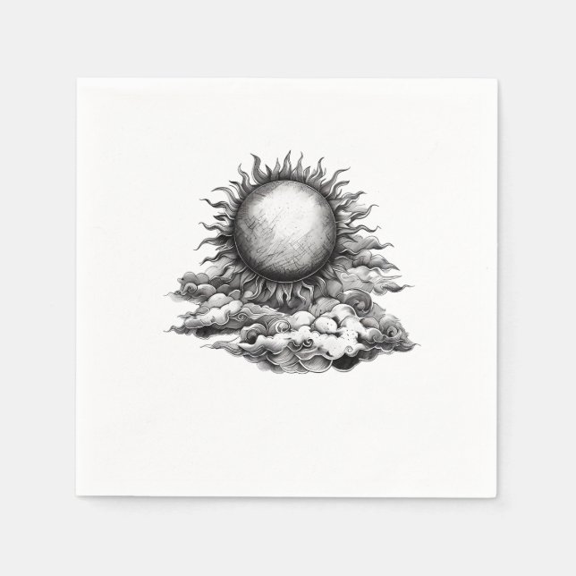 Bewölkte Sonne Serviette (Vorderseite)