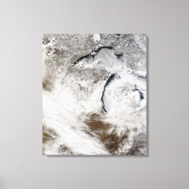 Bewölkte Straßen über den Lake Superior und den La Leinwanddruck (Vorderseite)