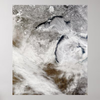 Bewölkte Straßen über den Lake Superior und den La