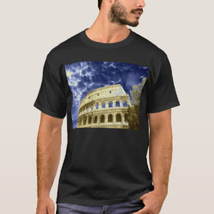 Bewölkter blauer Himmel 1 Roms Colosseum T-Shirt