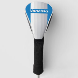 Bewölkter blauer Himmel Pin Streifen mit Namen Golf Headcover